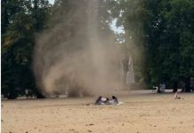 Il ‘diavolo di sabbia’ attraversa un parco di Londra: paura tra i presenti