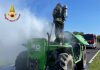 Sustinente, mezzo agricolo prende fuoco: i Vigili del Fuoco domano le fiamme