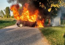 Paura al campo sportivo di Quistello: una Punto va completamente a fuoco – VIDEO