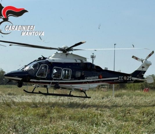 L’occhio dei Carabinieri arriva dal cielo: controlli coordinati dall’elicottero sul Basso Mantovano