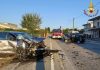 Pauroso frontale tra due auto: tre feriti. Vigili del fuoco di Castiglione sul posto