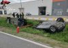 Cicognara, violento frontale in viale Europa: le due auto si ribaltano nel fosso