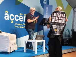 Festivaletteratura, protesta degli attivisti del movimento antispecista durante l’evento di Marchitelli