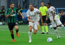 Odenthal risponde a Rabiot, al Mapei Stadium Sassuolo-Milan 1-1