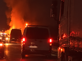Viadana, furgone in fiamme sul ponte per Boretto: traffico bloccato e disagi