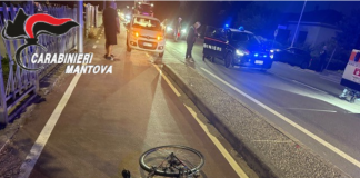Goito, scontro tra un’auto e una bicicletta: ferito un ciclista di 66 anni